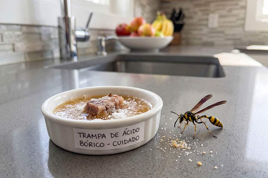 cebo de acido borico para eliminar avispas en casa
